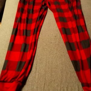Red and Black Plaid Pants